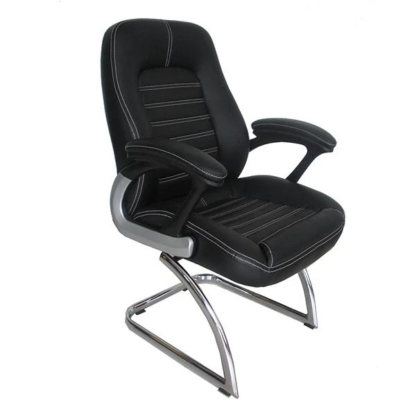 Y-2865C モダンファッションブラックバックレザーオフィスチェア/ローバックスタッフチェア